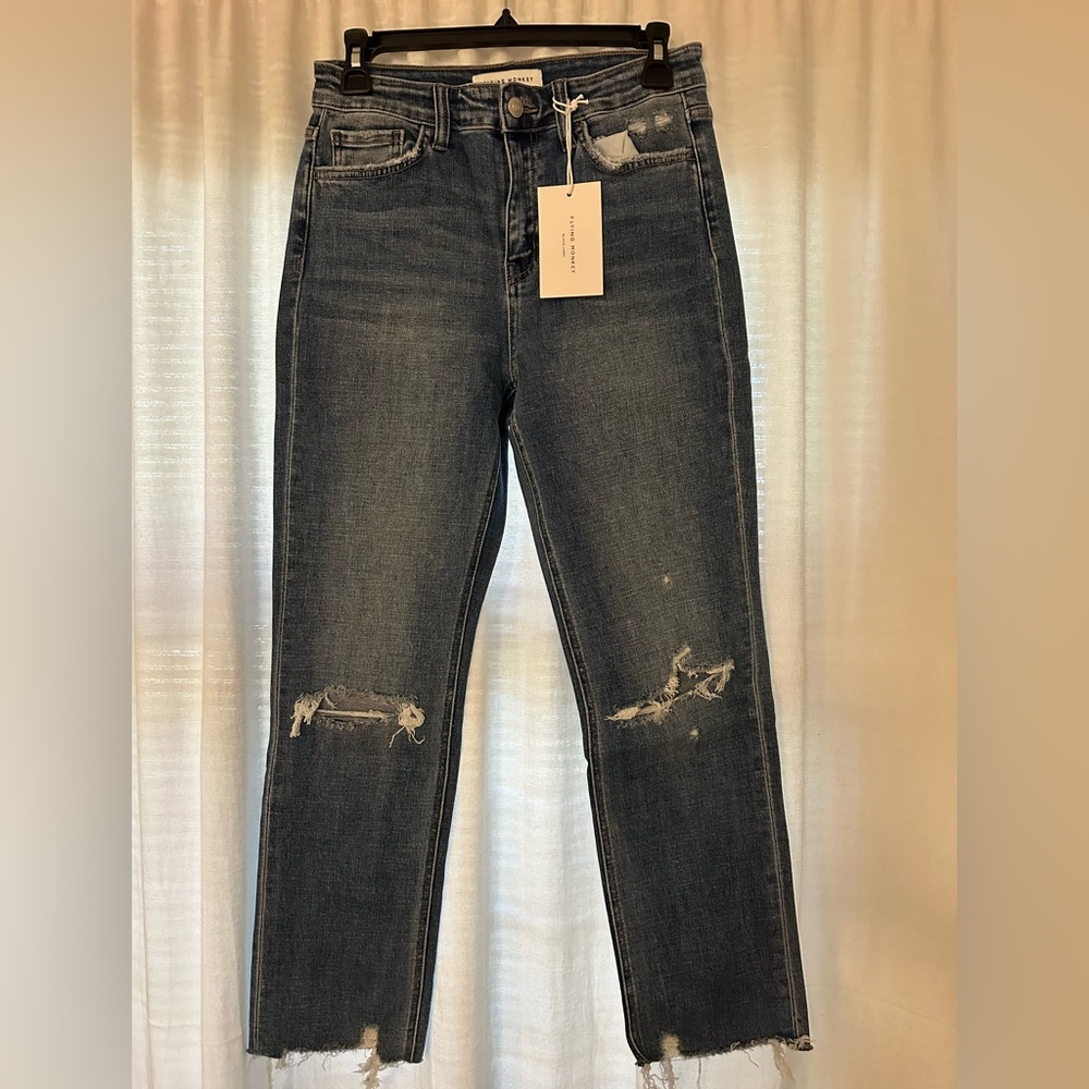 Flying Monkey Black Label Distressed Straight Leg Jeans - NWT - Sizes 27 & 28